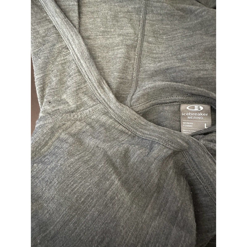 *Flaw Icebreaker Cool Lite Merino Wool Sphere Long Sleeve Hoodie Women's Large - Picture 8 of 13